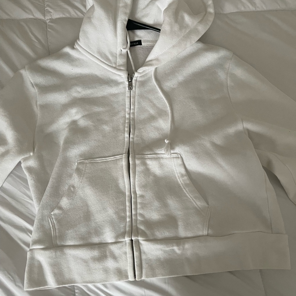 Brandy Melville white zip up